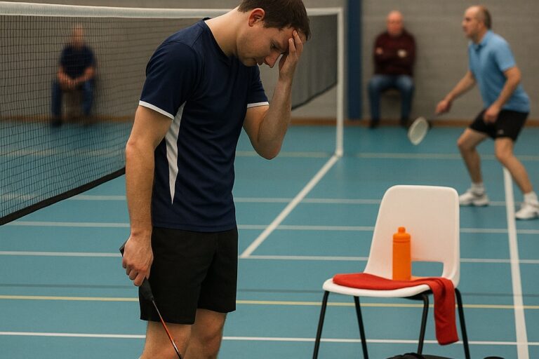 man baalt van badminton